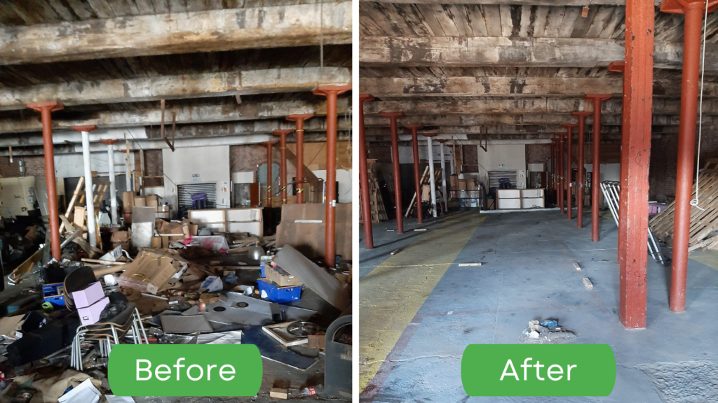 Before after trash removal