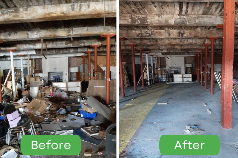 Before after trash removal